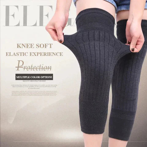 2 Pcs Adjustable Cashmere Wool Knee Pads With Straps